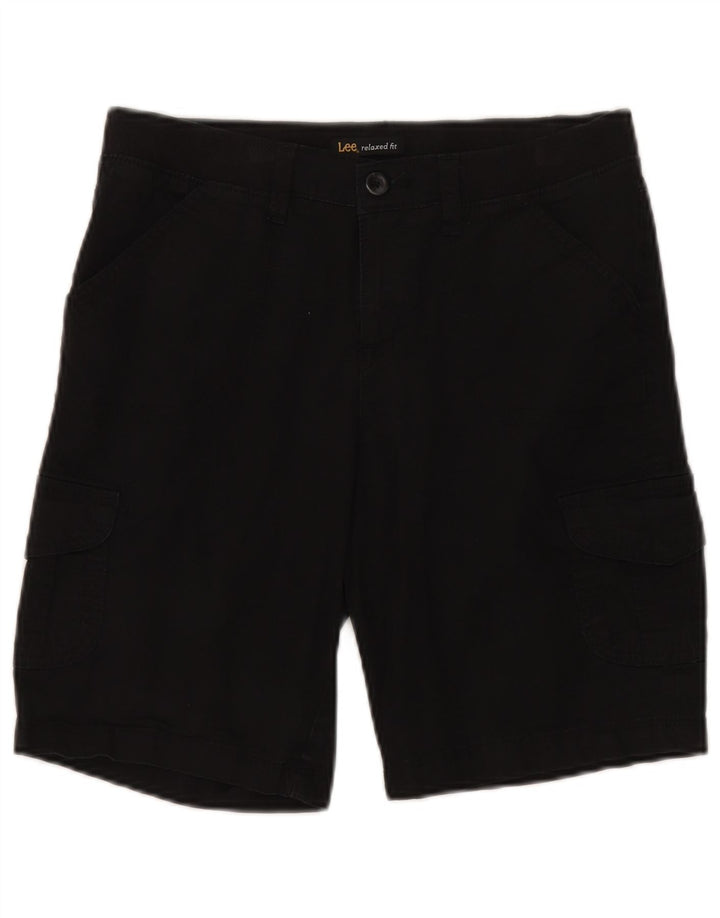 Lee Womens Relaxed Fit Cargo Shorts US 8 Medium W30 Black Cotton