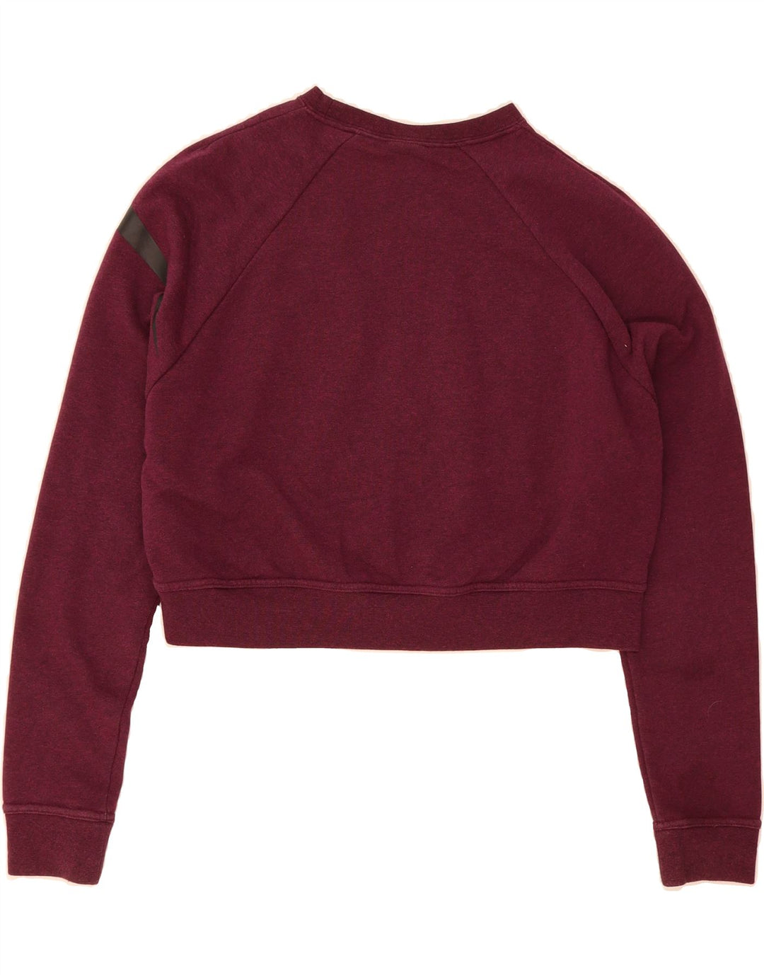 NIKE Womens Dri Fit Crop Graphic Sweatshirt Jumper Small Burgundy Vintage Nike and Second-Hand Nike from Messina Hembry 