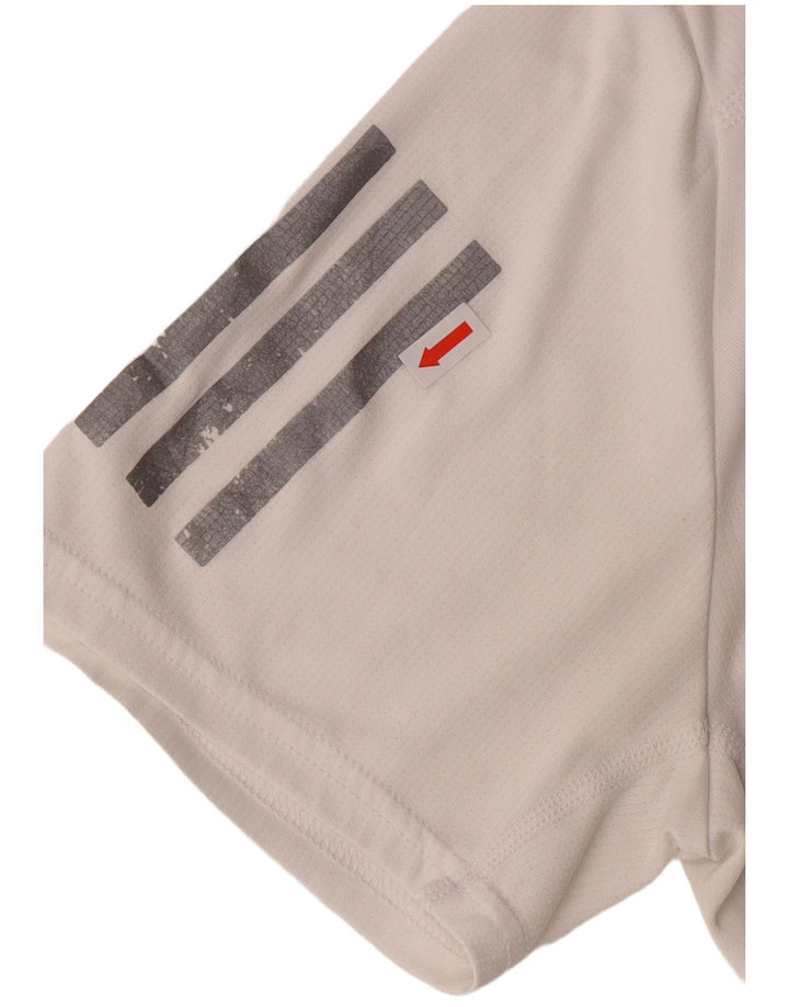 Adidas Mens T-Shirt Top Small White Polyester