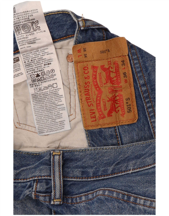 Levi's Mens 501 Straight Jeans W36 L34 Blue Cotton