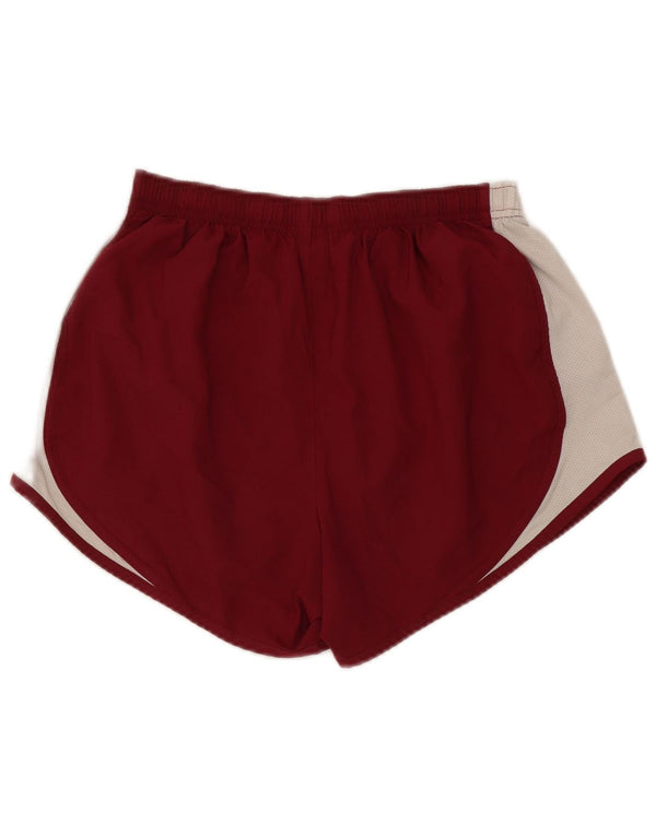 Nike Womens Dri Fit Sport Shorts UK 10 Small Burgundy Colourblock Polyester
