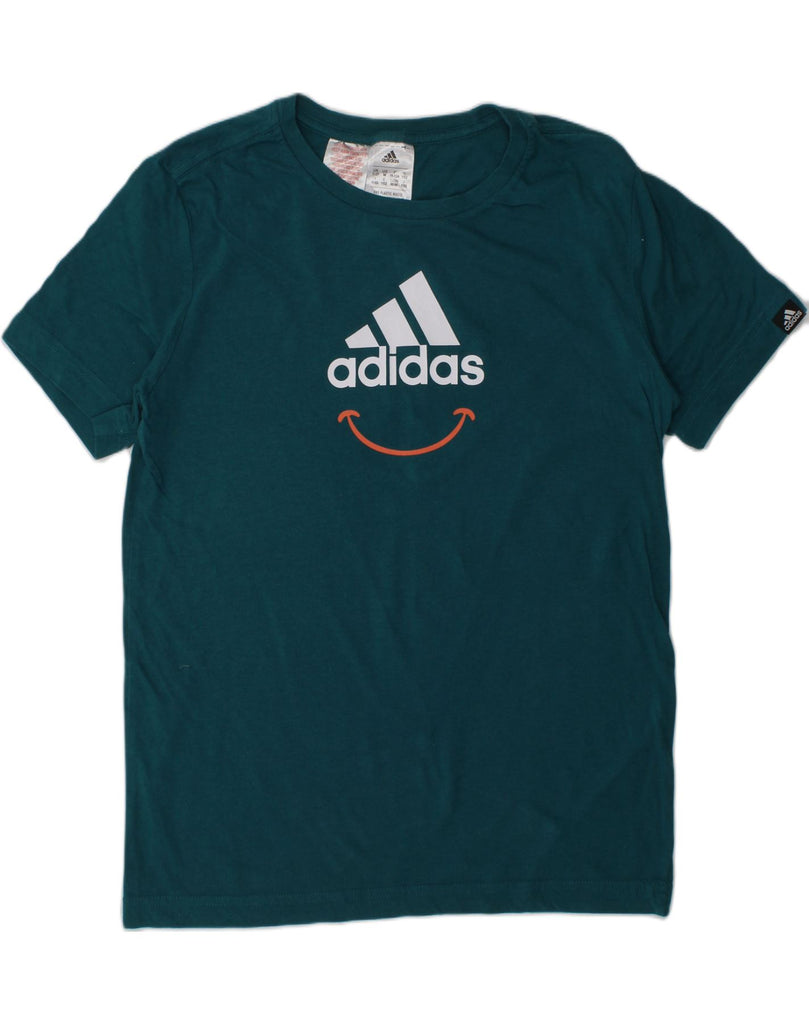 ADIDAS Boys Graphic T-Shirt Top 11-12 Years Green Cotton | Vintage Adidas | Thrift | Second-Hand Adidas | Used Clothing | Messina Hembry 