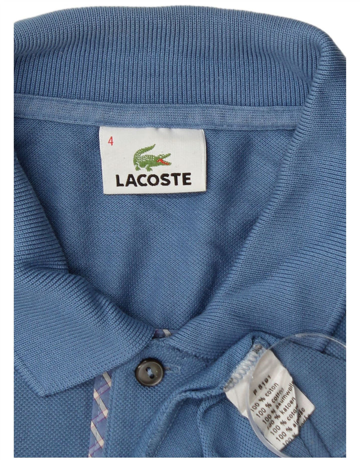 Lacoste Mens Polo Shirt Size 4 Medium Blue Cotton