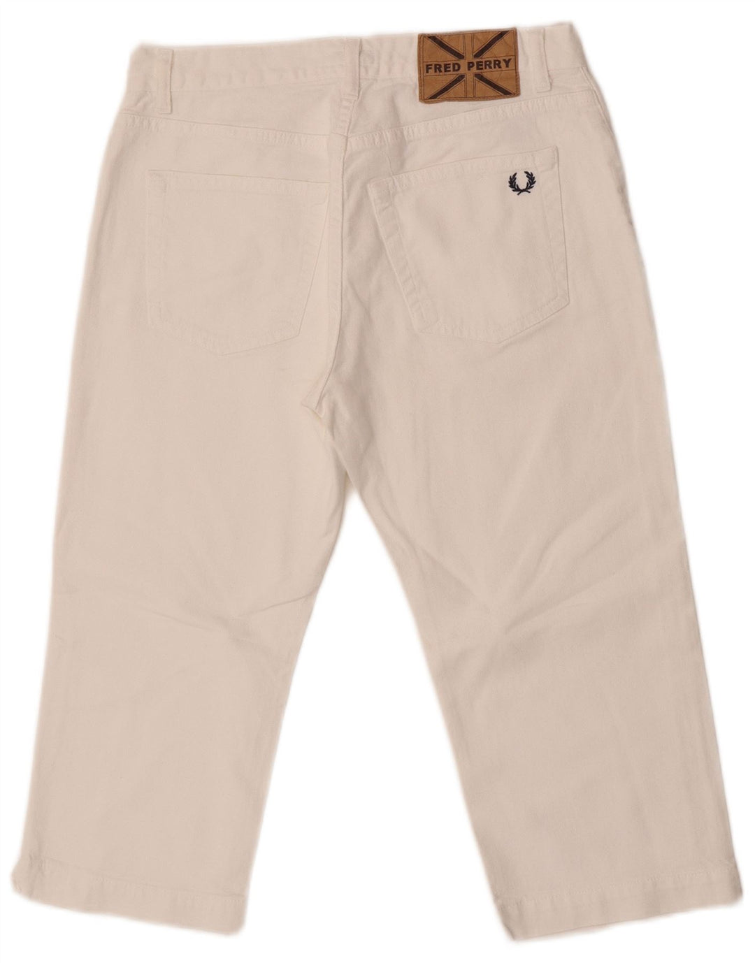 Fred Perry Womens Mid Rise Straight Capri Jeans IT 42 Medium W27 L18 White