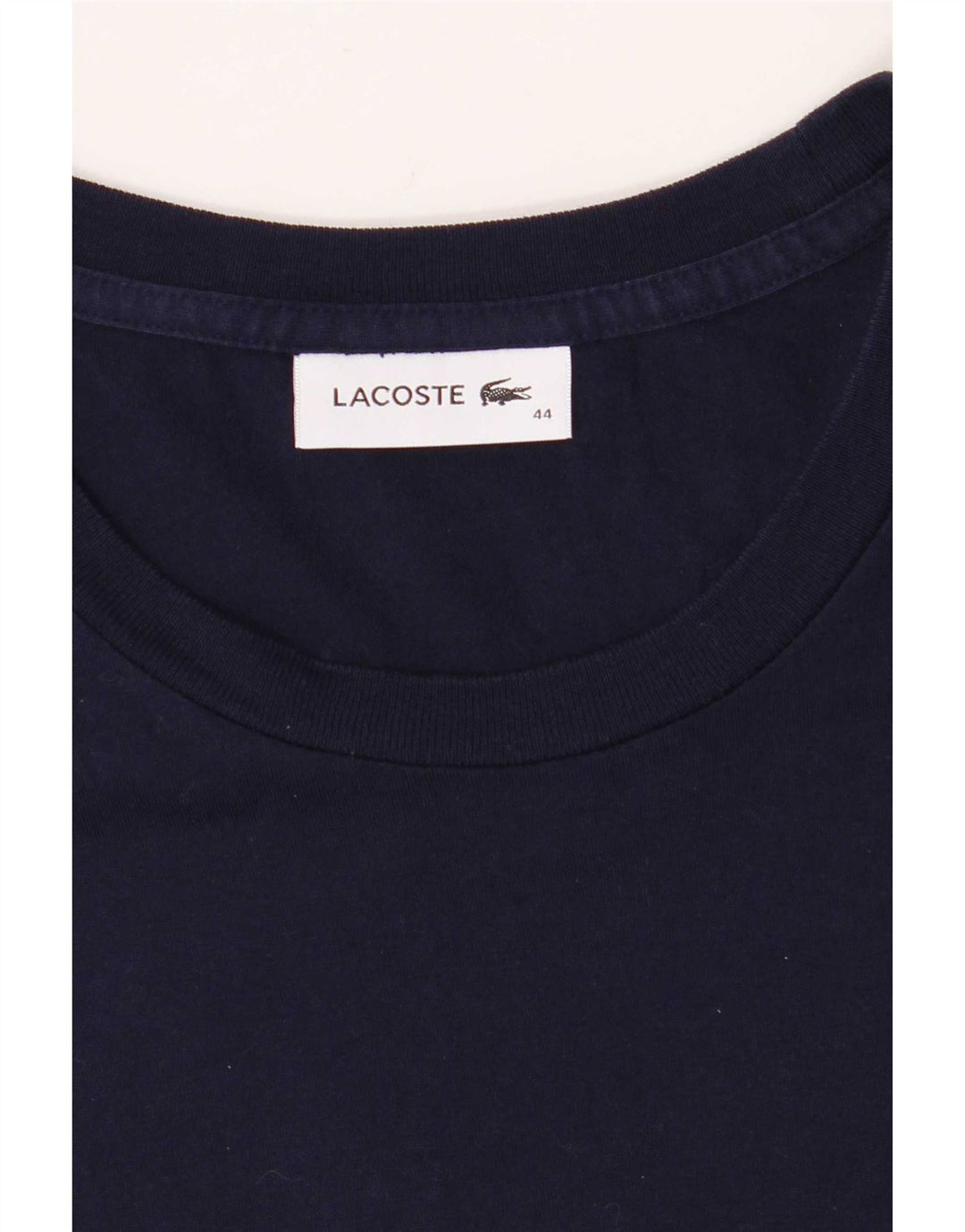 Lacoste Womens T-Shirt Top Size 44 Large Navy Blue Cotton