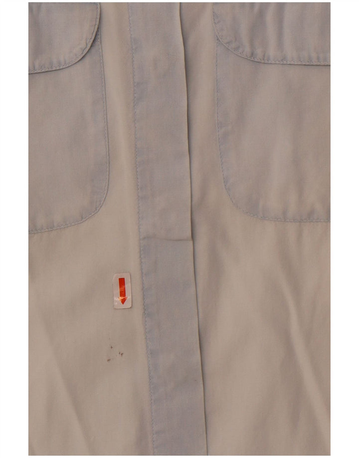 Armani Jeans Womens Sleeveless Shirt UK 14 Large Blue Cotton