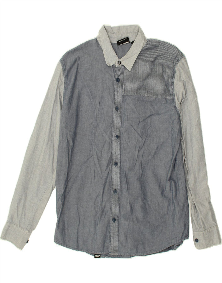 VANS Mens Shirt Medium Blue Colourblock Cotton Vintage Vans and Second-Hand Vans from Messina Hembry 