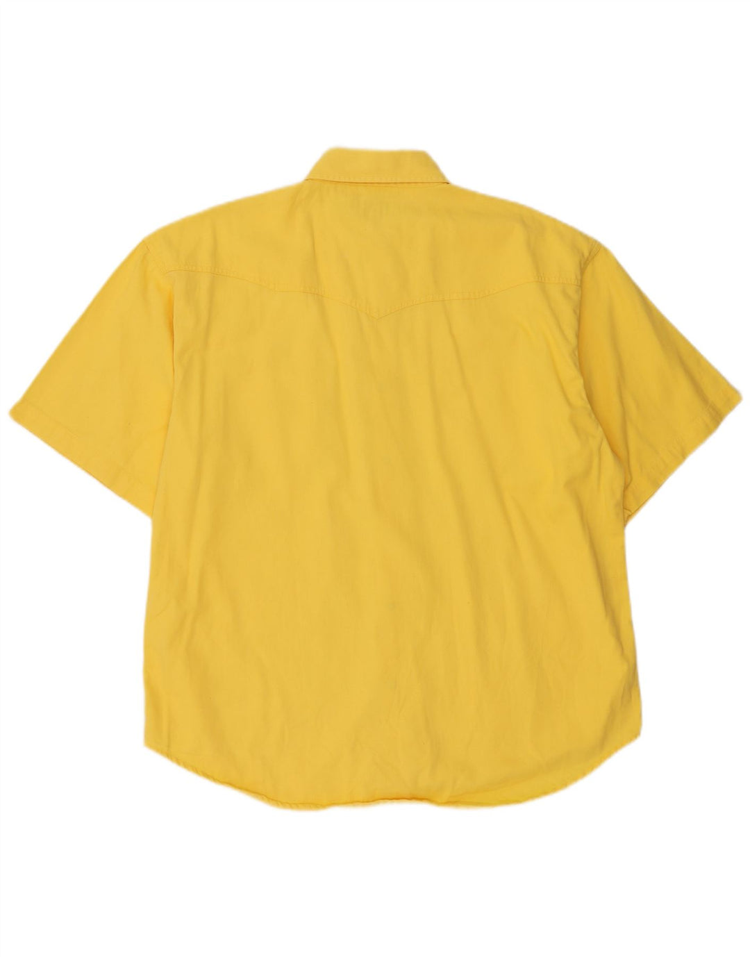 Vintage Mens Short Sleeve Shirt Large Yellow Cotton