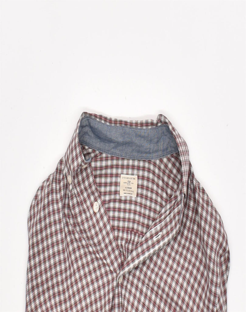 J. CREW Mens Shirt XS Burgundy Check Cotton | Vintage | Thrift | Second-Hand | Used Clothing | Messina Hembry 