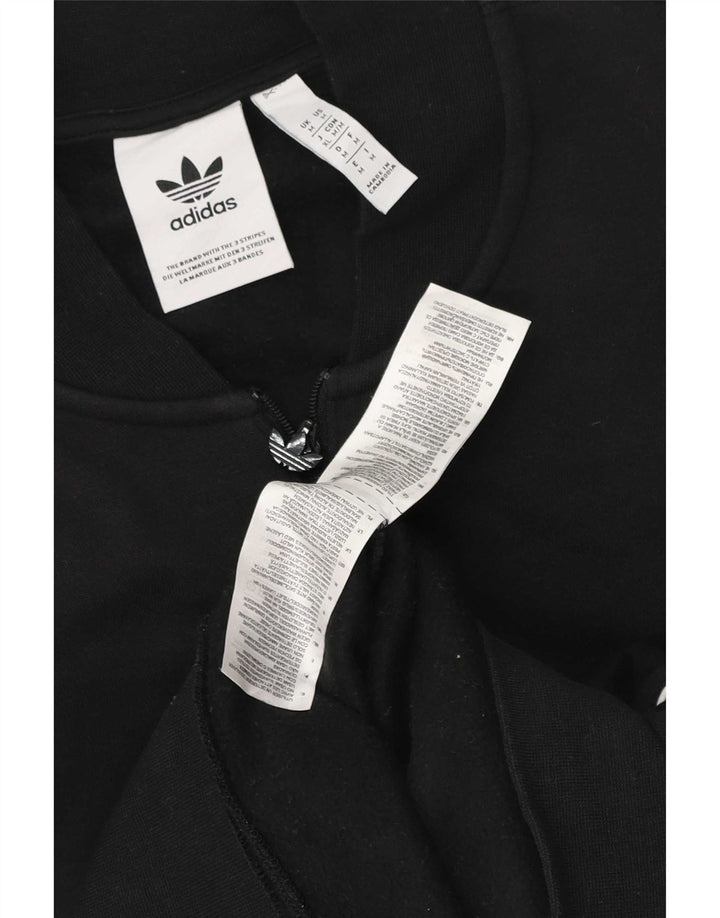 Adidas Mens Zip Neck Sweatshirt Jumper Medium Black Cotton