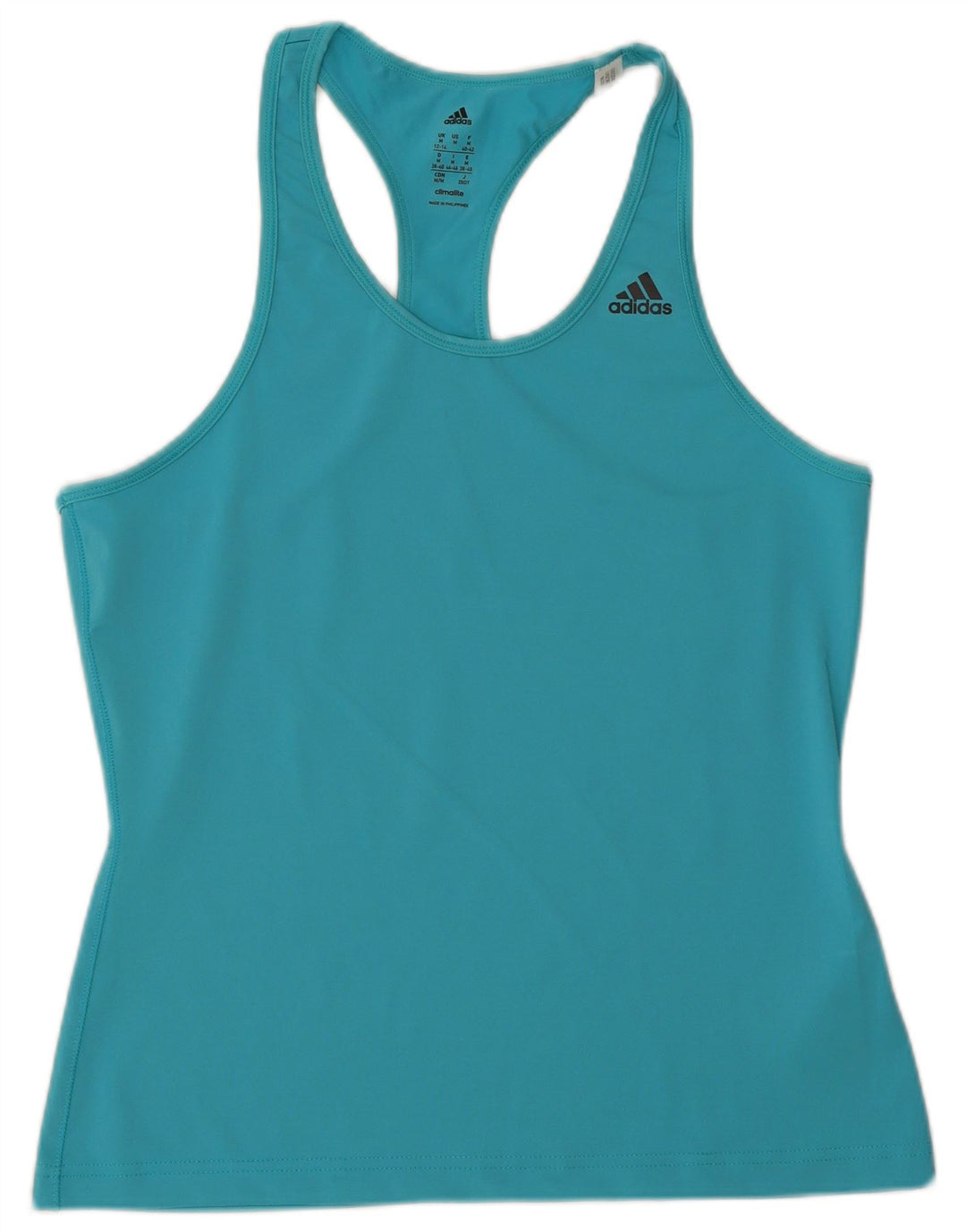 Adidas Womens Climalite Vest Top UK 12/14 Medium Blue Polyester