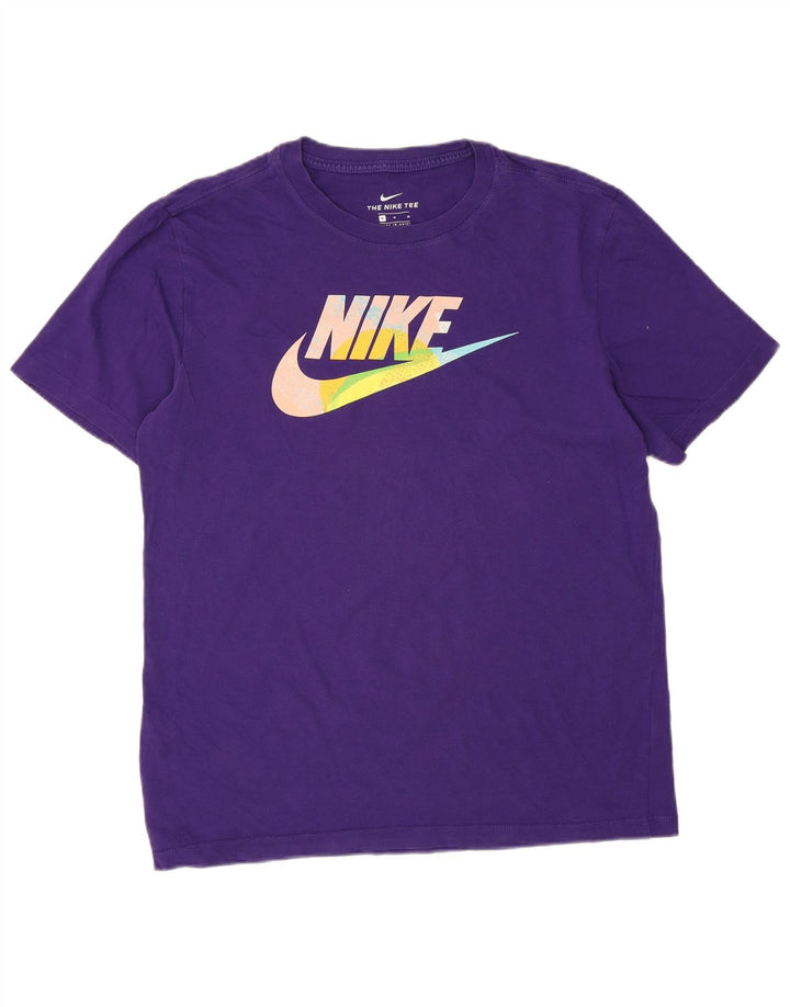 NIKE Mens Graphic T-Shirt Top Medium Purple Cotton