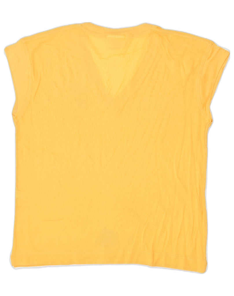 LAURA BIAGIOTTI Womens Vest Top IT 46 Large Yellow Cotton | Vintage | Thrift | Second-Hand | Used Clothing | Messina Hembry 