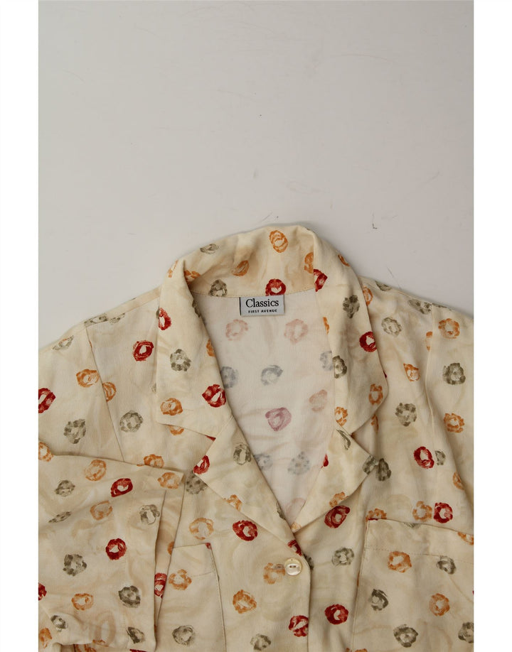CLASSICS Womens Abstract Pattern Shirt Dress Size 16 Large Beige Viscose Vintage Classics and Second-Hand Classics from Messina Hembry 