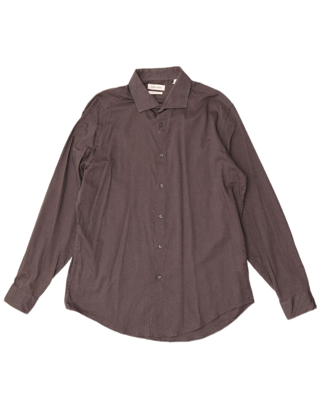 Calvin Klein Mens Slim Fit Shirt Size 17 XL Grey Flecked