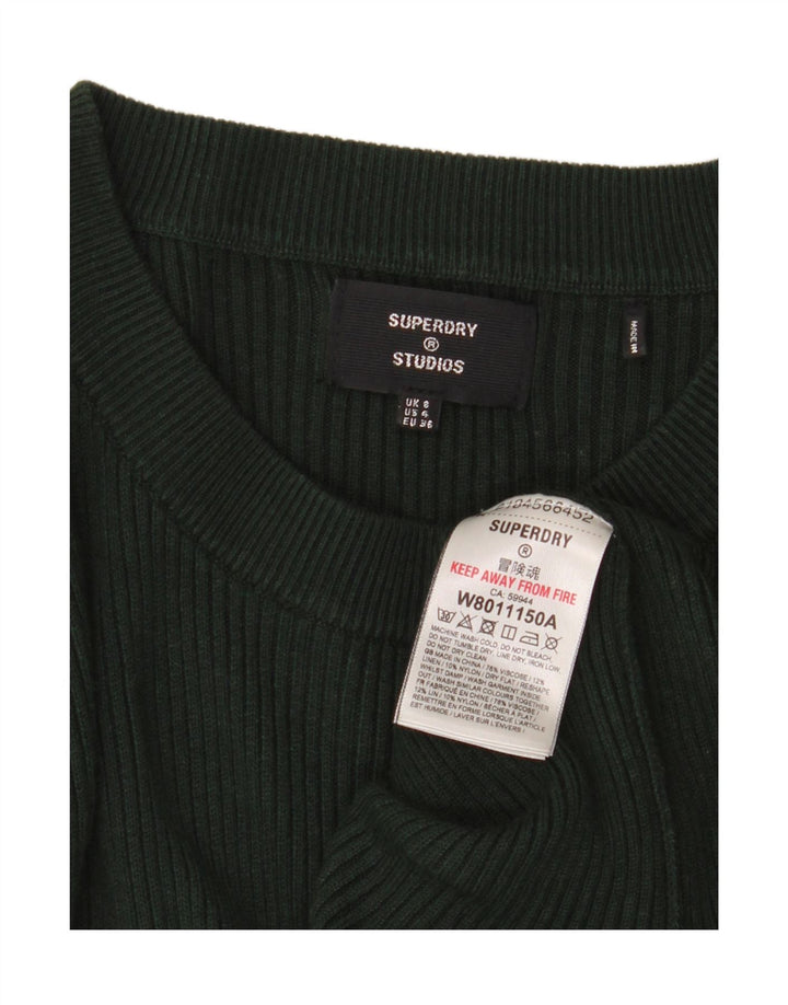 Superdry Womens Knit Bodycon Dress UK 8 Small Green Viscose