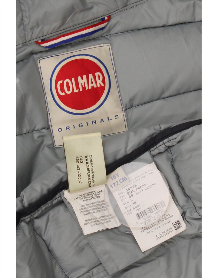 COLMAR Boys Hooded Padded Jacket 15-16 Years Navy Blue Polyester