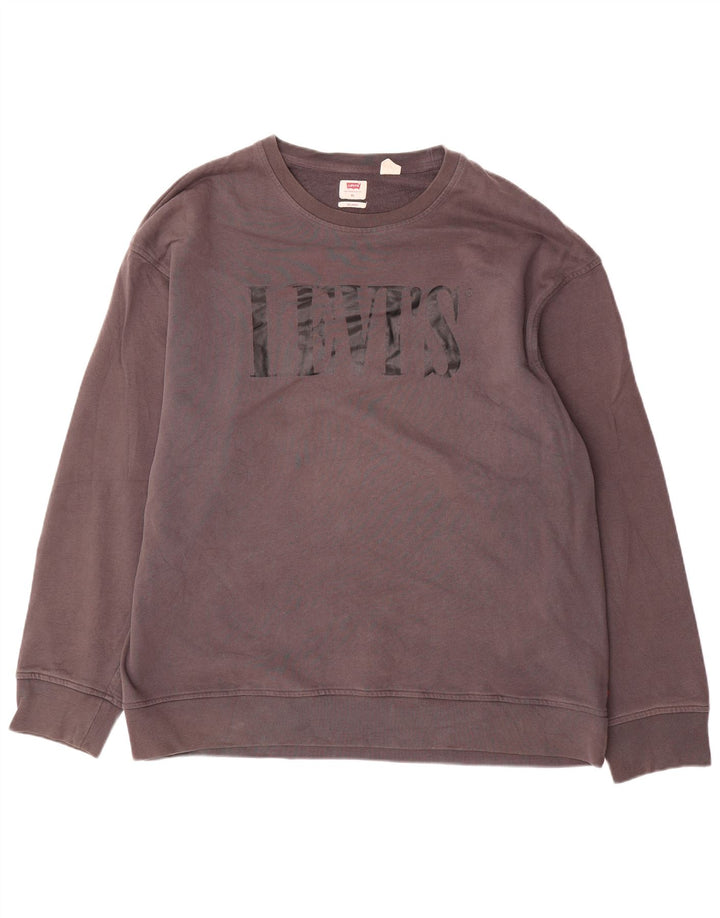 Levi's Mens Relaxed Graphic Sweatshirt Jumper XL Grey Cotton