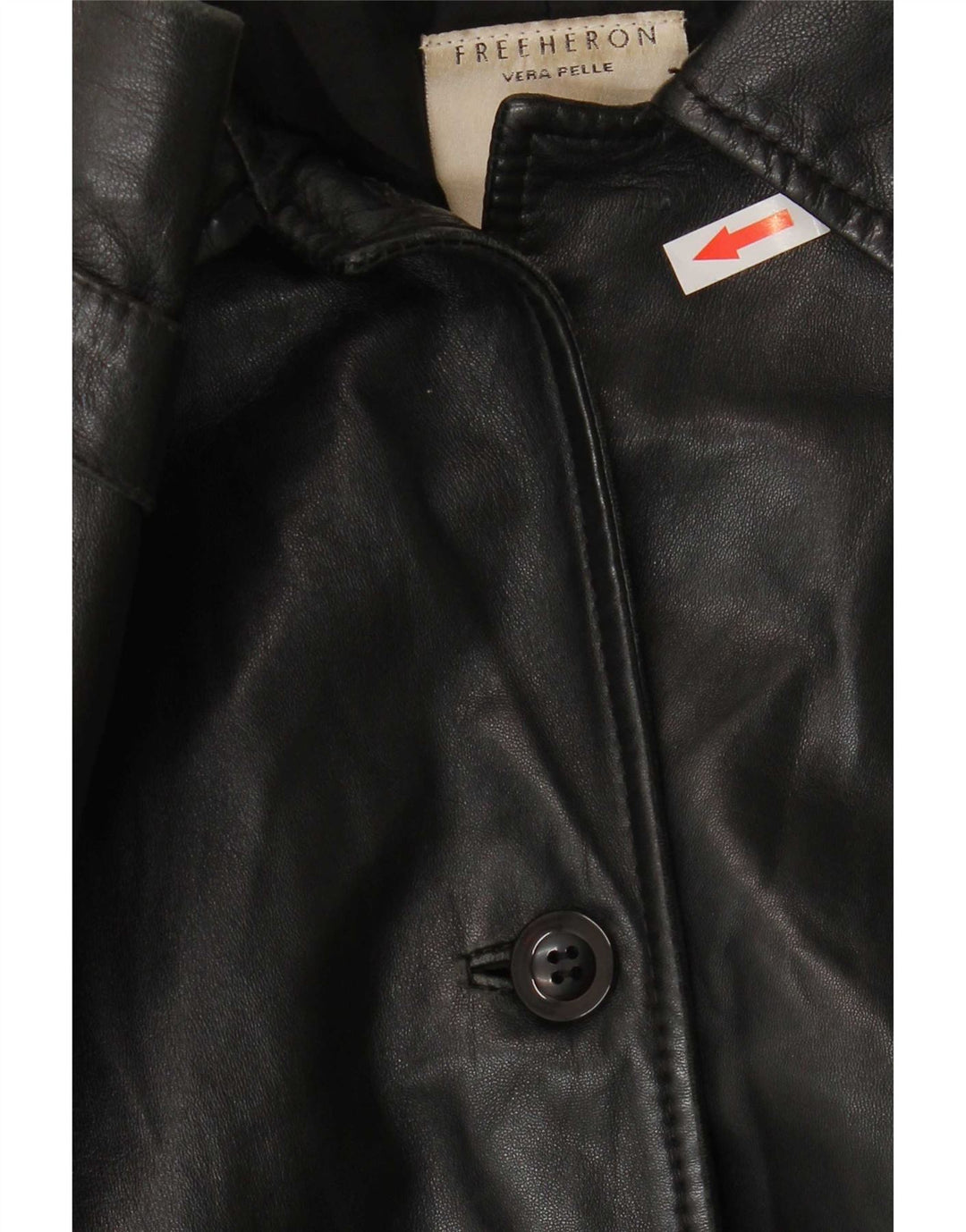 Conbipel Womens Free Heron Leather Coat IT 46 Large Black