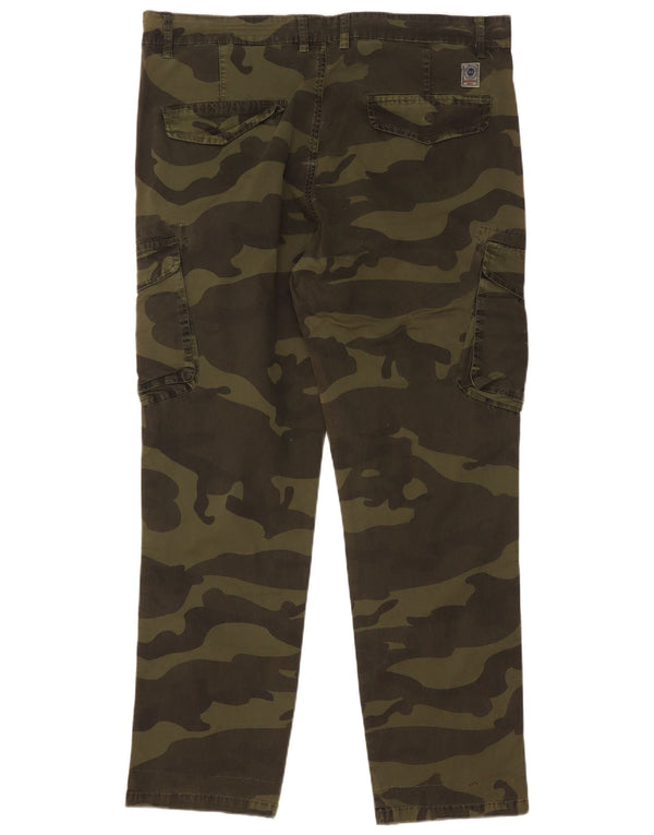 Marshall Angel Mens Straight Cargo Trousers W40 L30 Khaki Camouflage Cotton