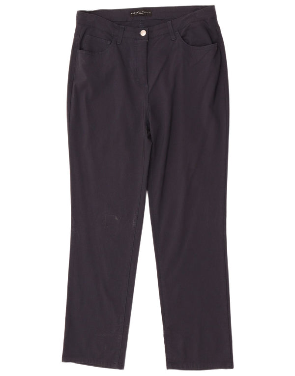 Roberta Puccini Womens Slim Casual Trousers IT 46 Large W30 L28 Navy Blue