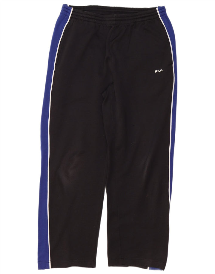 FILA Mens Tracksuit Trousers Small  Black Colourblock Polyester