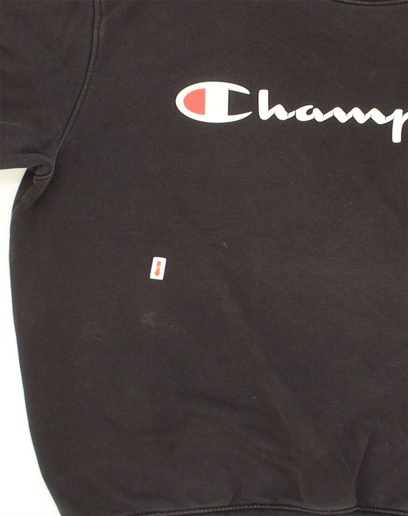 CHAMPION Mens Graphic Sweatshirt Jumper Small Black Cotton | Vintage Champion | Thrift | Second-Hand Champion | Used Clothing | Messina Hembry 