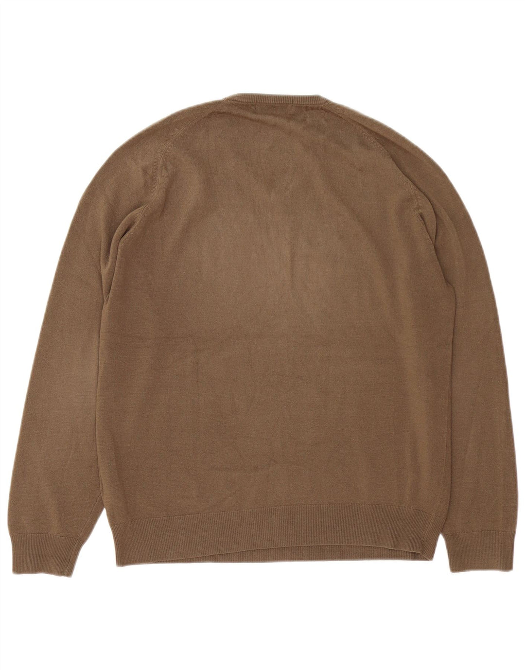 Marks & Spencer Mens Blue Harbour V-Neck Jumper Sweater Medium Brown