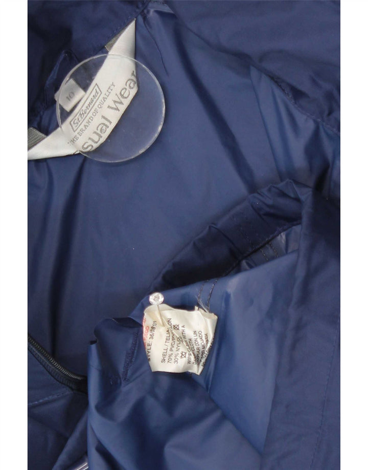St. Bernard Womens Hooded Oversized Rain Jacket UK 10 Small Navy Blue PVC