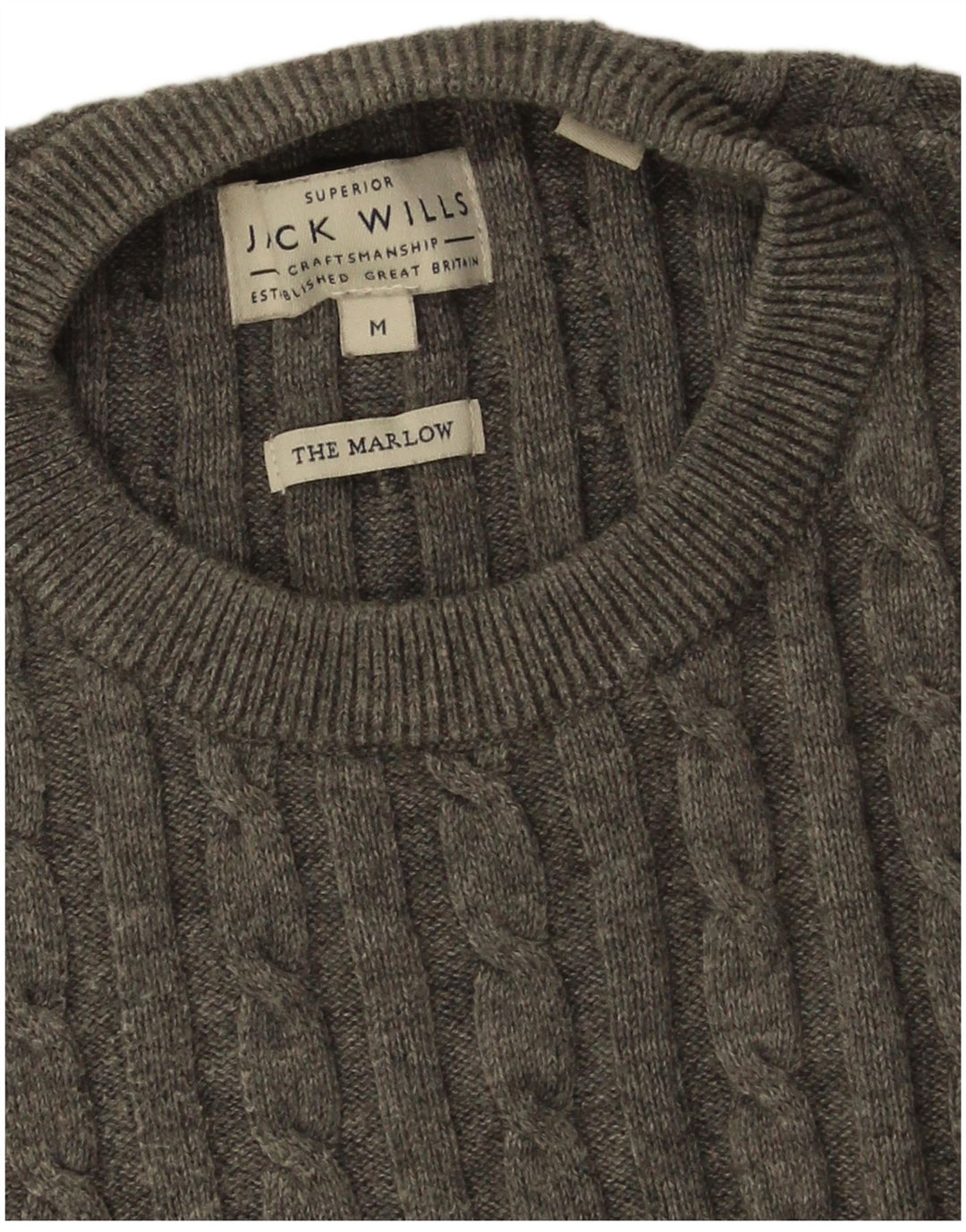 JACK WILLS Mens The Marlow Crew Neck Jumper Sweater Medium Grey