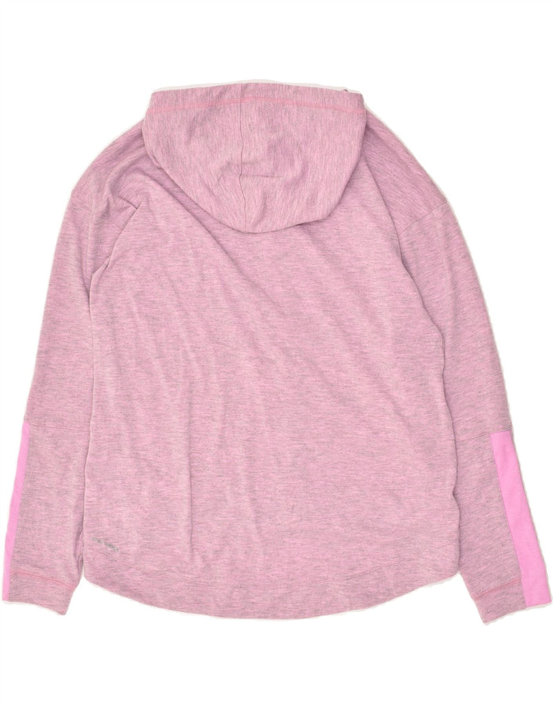 REEBOK Womens Zip Hoodie Sweater UK 14 Medium Pink Polyester | Vintage Reebok | Thrift | Second-Hand Reebok | Used Clothing | Messina Hembry 