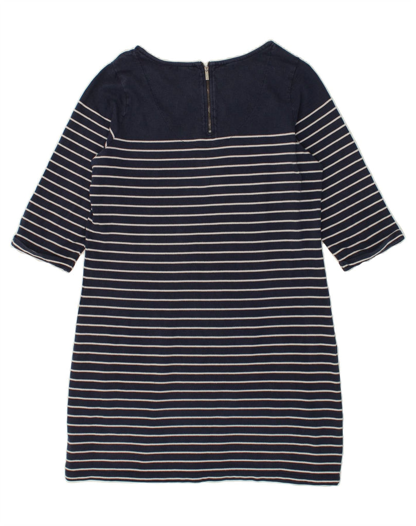 FAT FACE Womens T-Shirt Dress UK 14 Large Navy Blue Striped Cotton Vintage Fat Face and Second-Hand Fat Face from Messina Hembry 