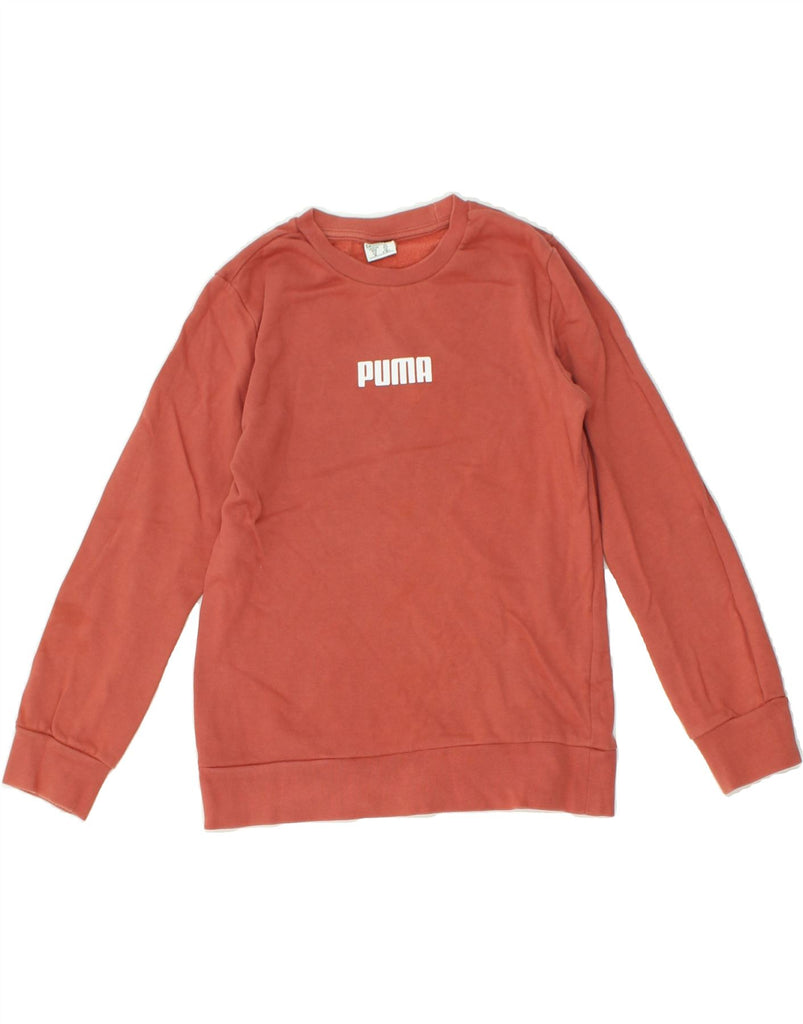 PUMA Boys Graphic Sweatshirt Jumper 9-10 Years Pink Cotton | Vintage Puma | Thrift | Second-Hand Puma | Used Clothing | Messina Hembry 