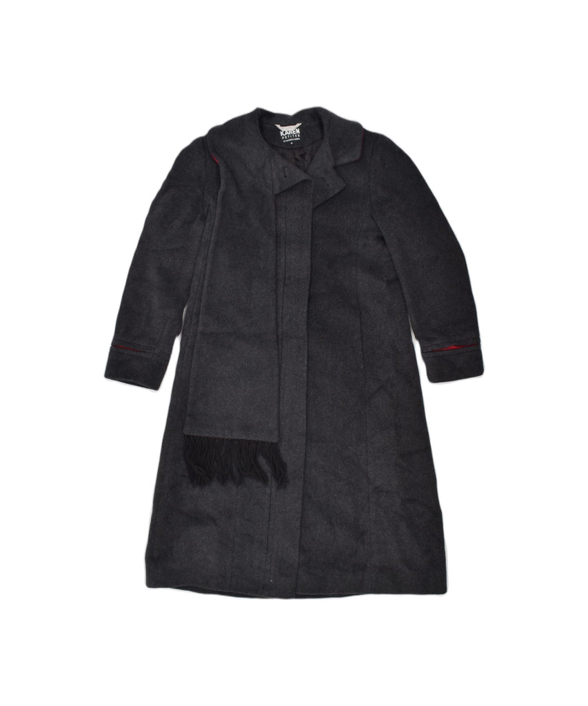 KAREN MILLEN Womens Petite Overcoat US 8 Medium Grey Wool | Vintage | Thrift | Second-Hand | Used Clothing | Messina Hembry 