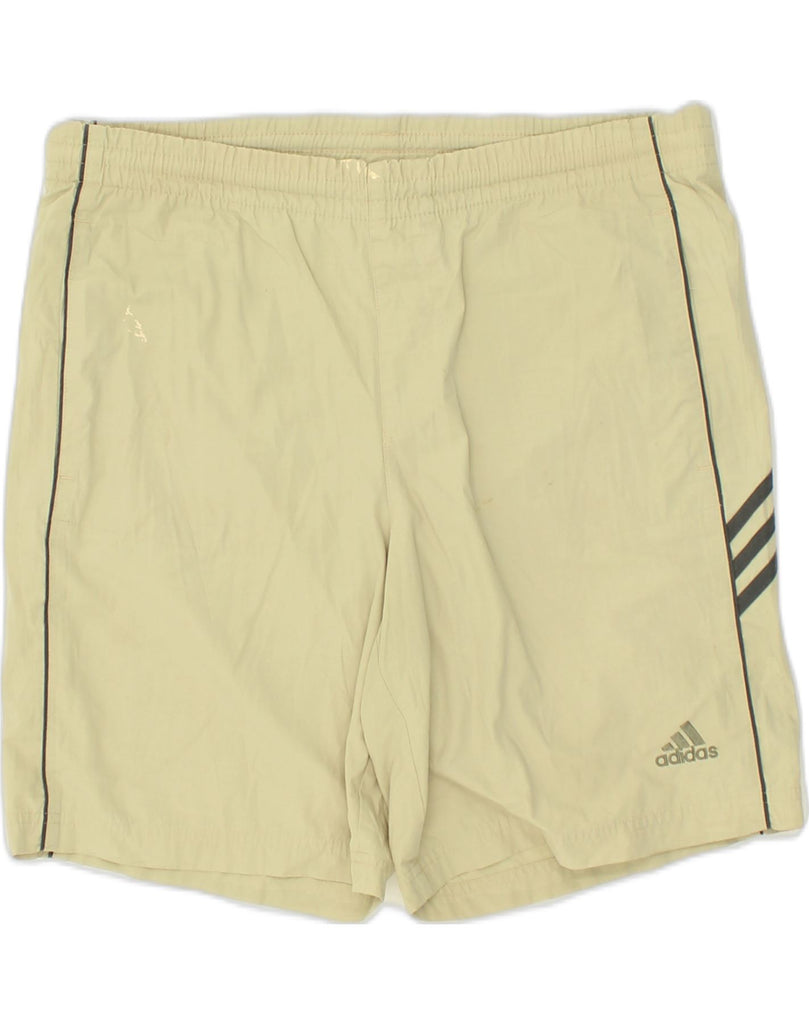 ADIDAS Mens Sport Shorts Small Beige Polyester | Vintage Adidas | Thrift | Second-Hand Adidas | Used Clothing | Messina Hembry 