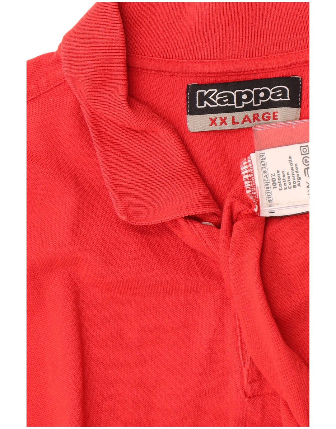 KAPPA Mens Polo Shirt 2XL Red Cotton