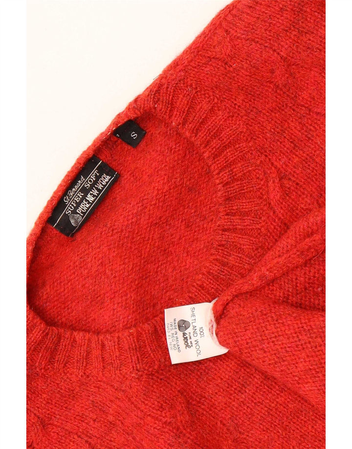 St. Bernard Mens Boat Neck Jumper Sweater Small Red Flecked Wool
