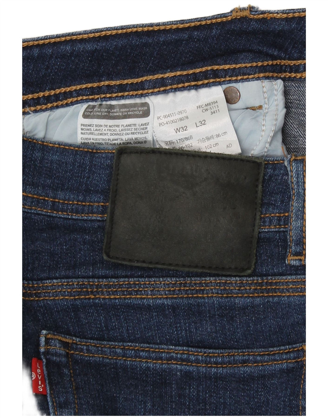 Levi's Mens Slim Jeans W32 L27 Navy Blue Cotton