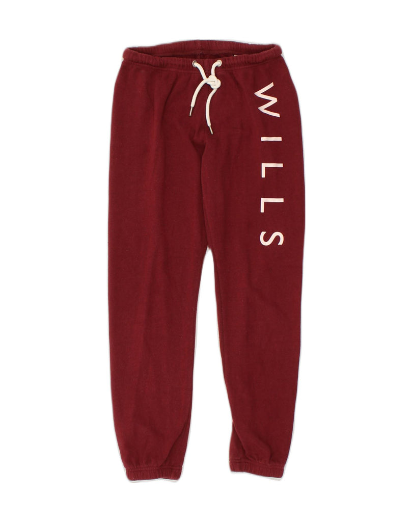 JACK WILLS Womens Graphic Tracksuit Trousers Joggers UK 8 Small  Burgundy | Vintage Jack Wills | Thrift | Second-Hand Jack Wills | Used Clothing | Messina Hembry 