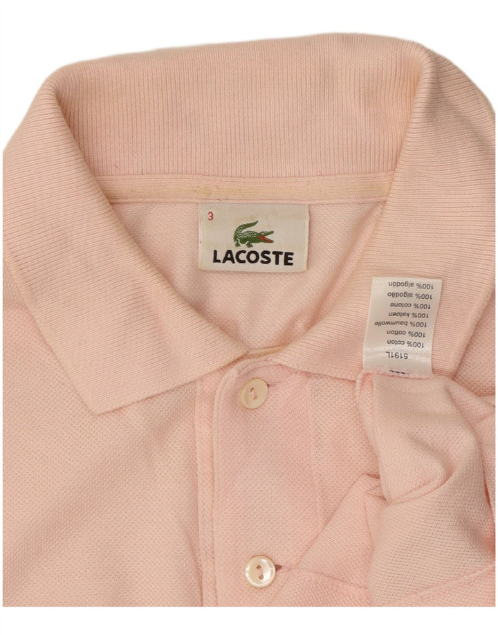 Lacoste Mens Polo Shirt Size 3 Small Pink Cotton