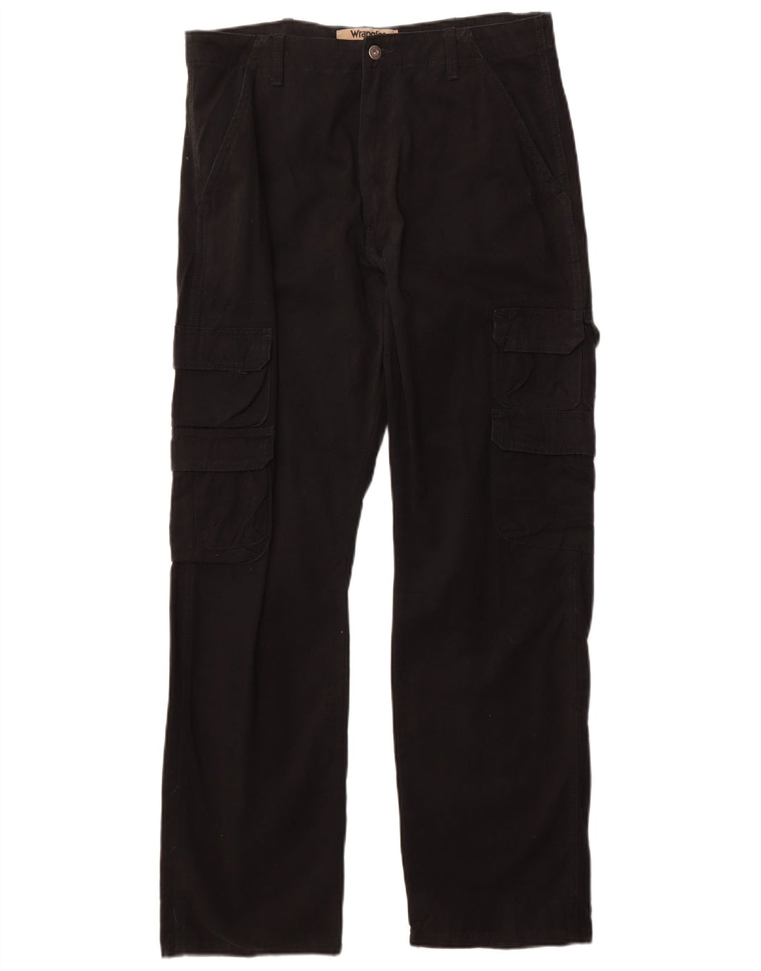 Wrangler Mens Straight Cargo Trousers W34 L32 Black Cotton