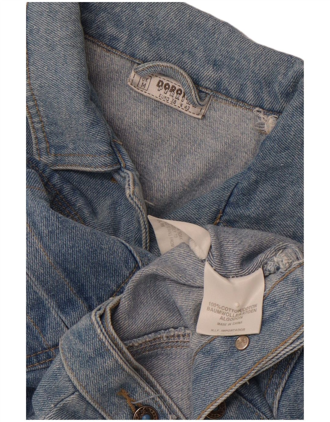 DOROTHY PERKINS Womens Crop Denim Jacket UK 14 Medium Blue Cotton