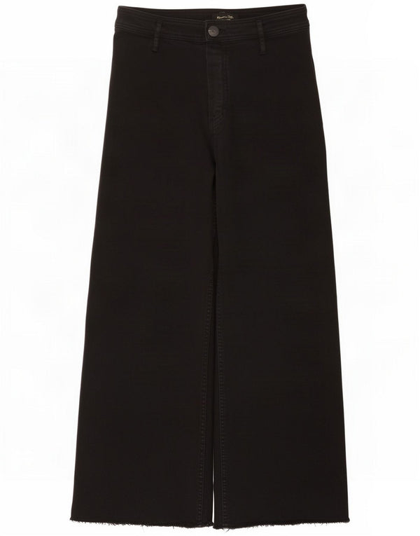 Massimo Dutti Womens High Rise Wide Leg Jeans EU 36 2XS W26 L27 Black