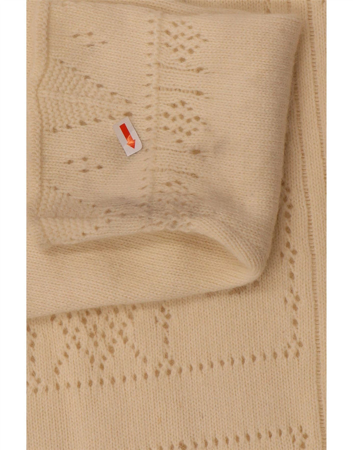 Stefanel Womens Turtle Neck Jumper Sweater UK 14 Medium Off White Floral