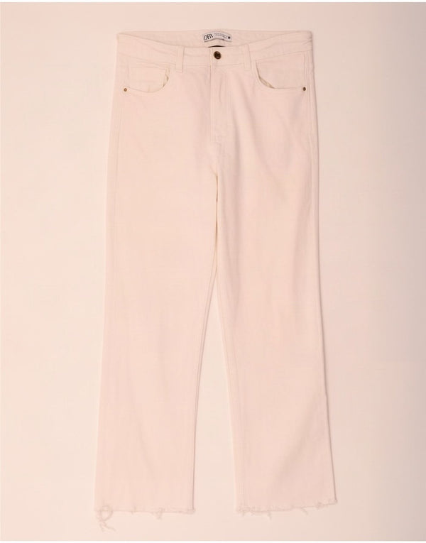 Zara Womens Straight Jeans EU 40 Medium W30 L25 White Cotton