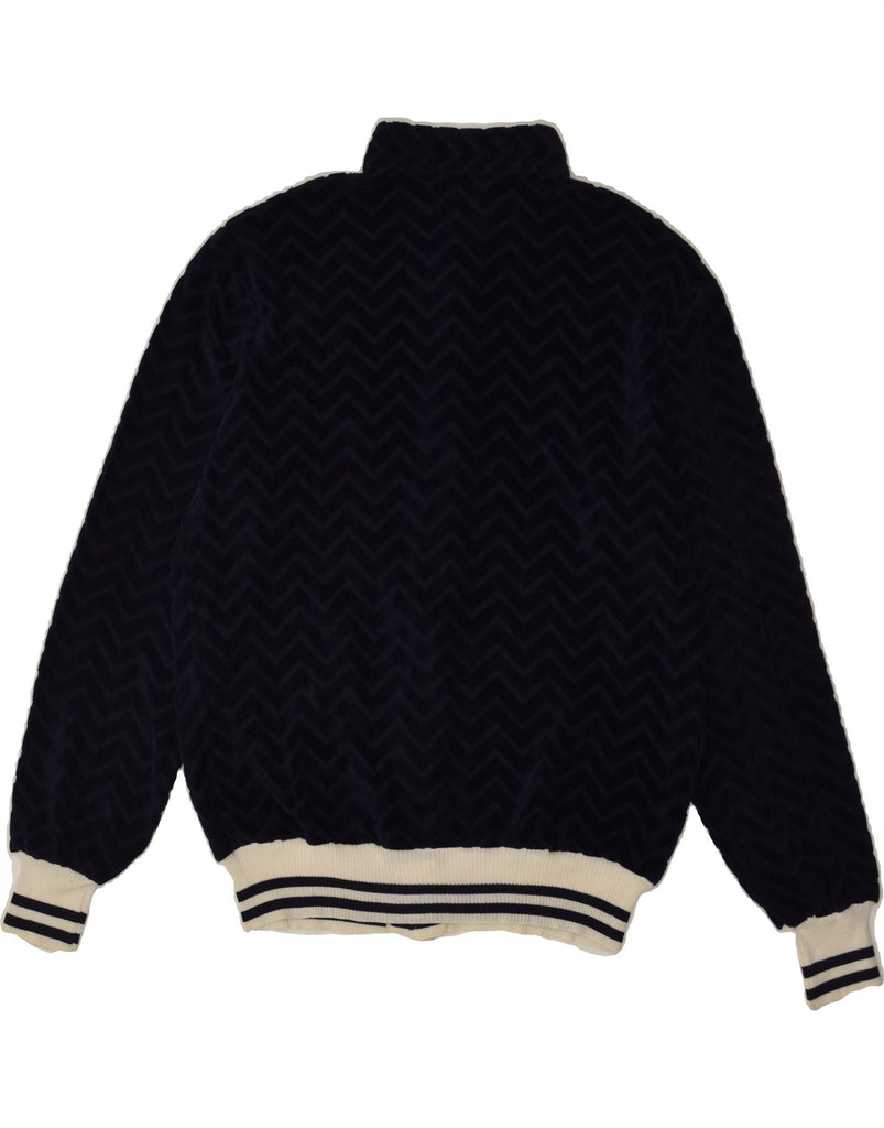 VINTAGE Mens Varsity Jacket UK 40 Large Navy Blue Chevron Cotton | Vintage Vintage | Thrift | Second-Hand Vintage | Used Clothing | Messina Hembry 