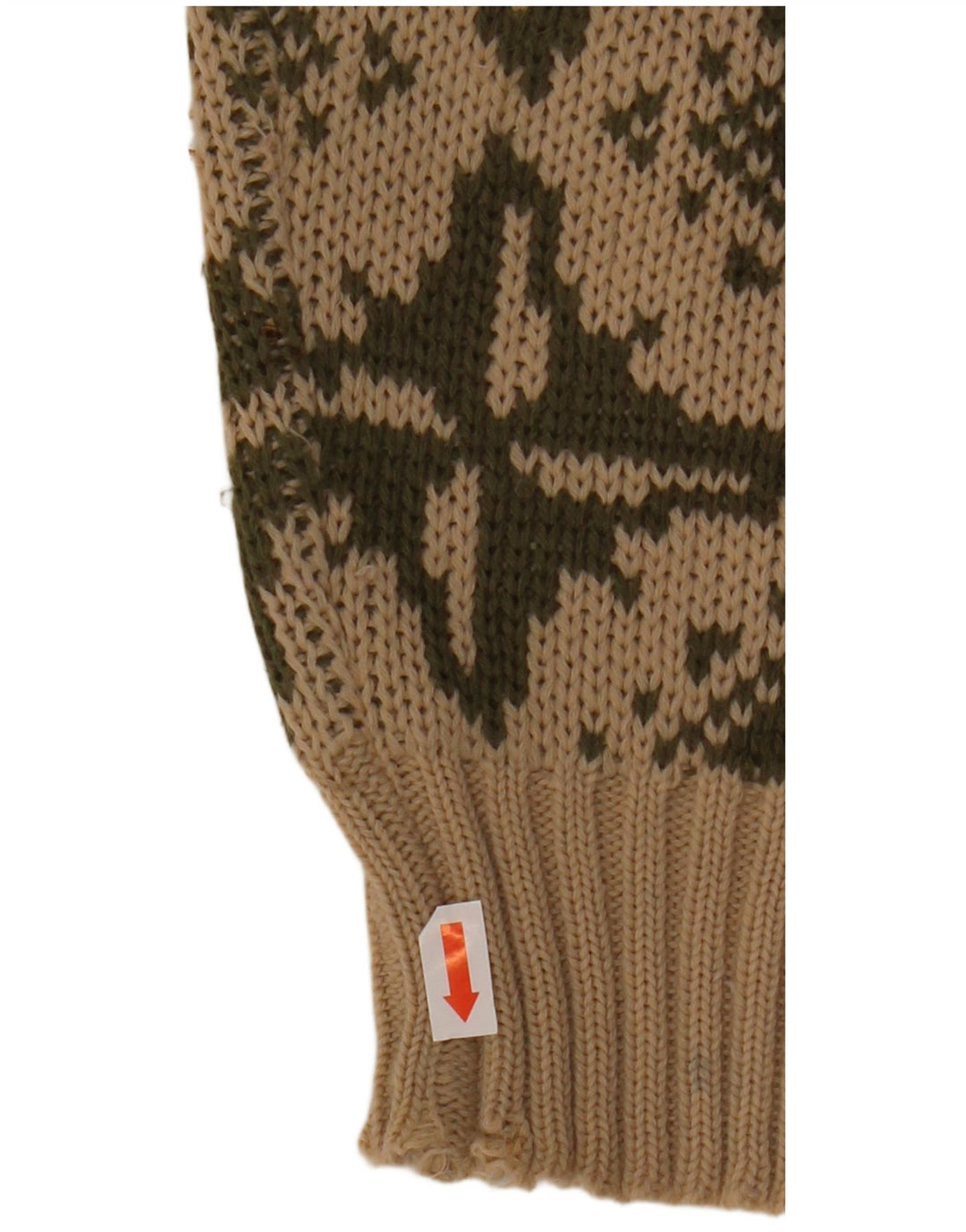 VINTAGE Womens Boat Neck Jumper Sweater IT 46 Large Beige Geometric