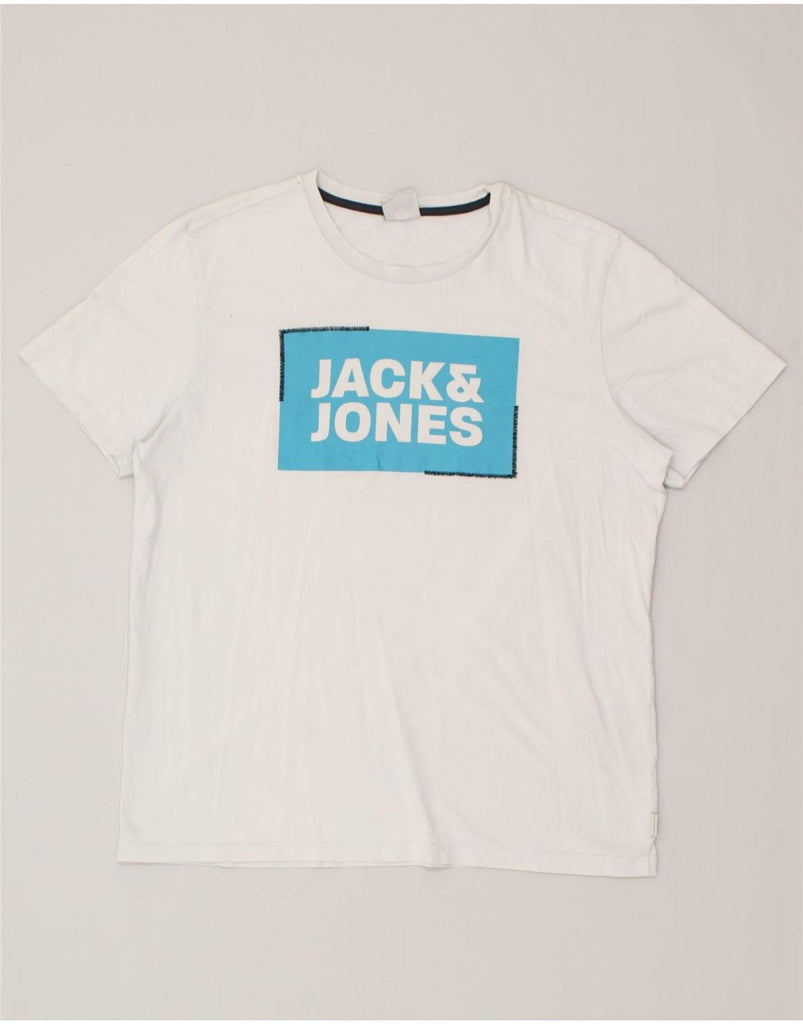 JACK & JONES Mens Graphic T-Shirt Top 2XL White Cotton | Vintage Jack & Jones | Thrift | Second-Hand Jack & Jones | Used Clothing | Messina Hembry 