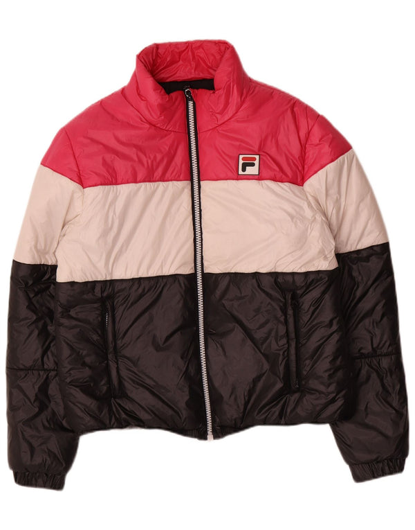 Fila Womens Padded Jacket UK 16 Large Multicoloured Colourblock Polyester