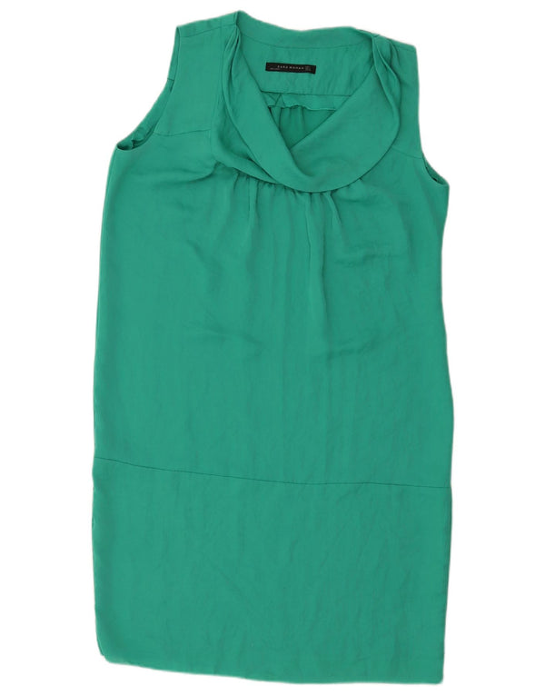 Zara Womens Sleeveless Shift Dress UK 14 Medium Green